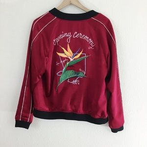 Opening Ceremony Red Silk Bomber Size L